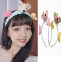 new cute cartoon bear animal headband scrunchies girls fashion plush hair accessorie for women washing face bundle hair hairband