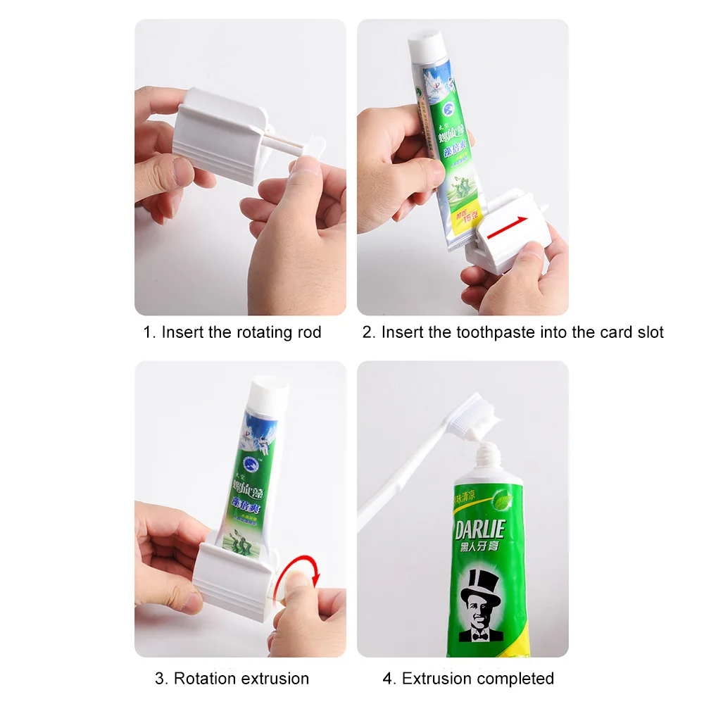 

Tooth Paste Dispenser Tube Squeezer Facial Cleanser Press Rolling Holder Toothpaste Squeezer for Kids Bathroom Accessories