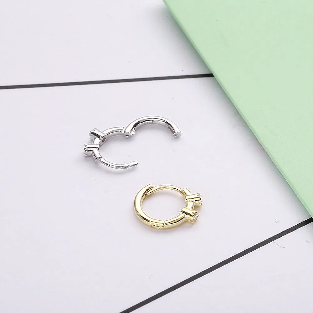 SHADOWHUNTERS подлинный обруч из стерлингового серебра 925 пробы серьги Huggie Femme серебро