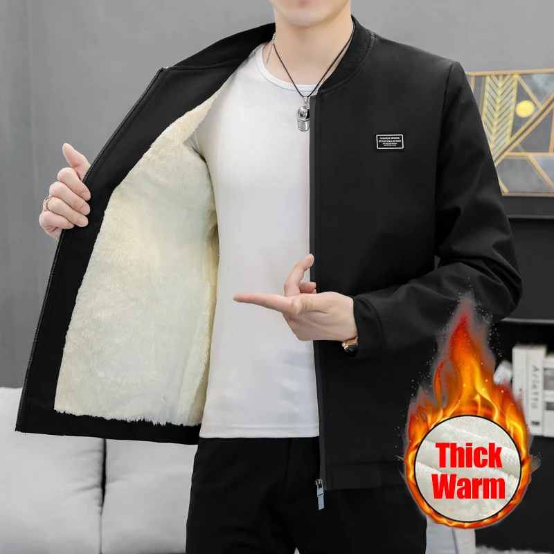 

Куртка мужская флисовая Повседневная, Классическая модная теплая плотная ветрозащитная парка, Молодежная верхняя одежда, осень-зима