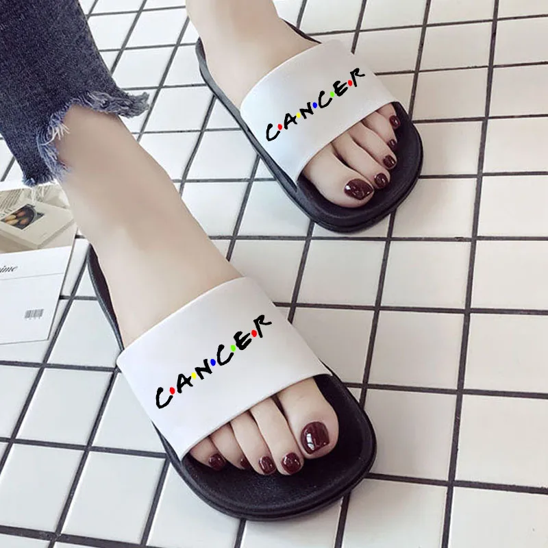 

Women Summer Slippers Twelve constellations zodiac sign Slipper Female Flip Flops soft Breathable casual Ladies Slippers