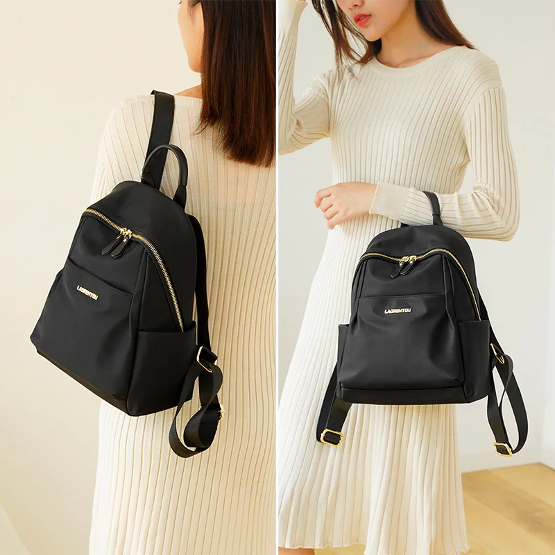

LAORENTOU Travel Rucksack Women Simple Backpack Student Satchel Casual Back Bag Multi-function Fashion Travel Purse Gift