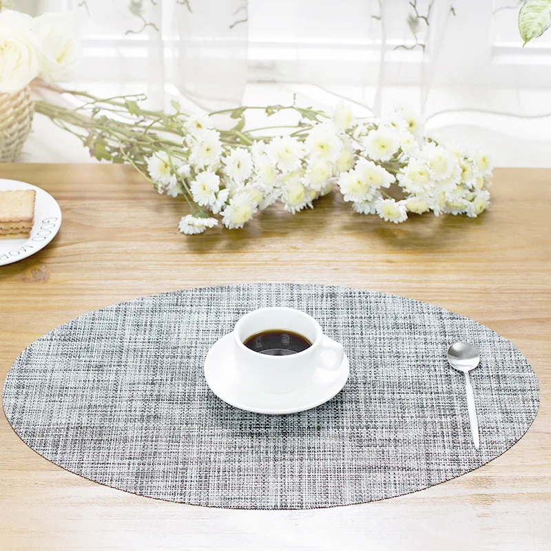 

Inyahome Vinyl Placemats PVC Decorative for Dining Table Runner Linens Place Mat in Kitchen Cup Beer Mat Coaster Pad Home Decor