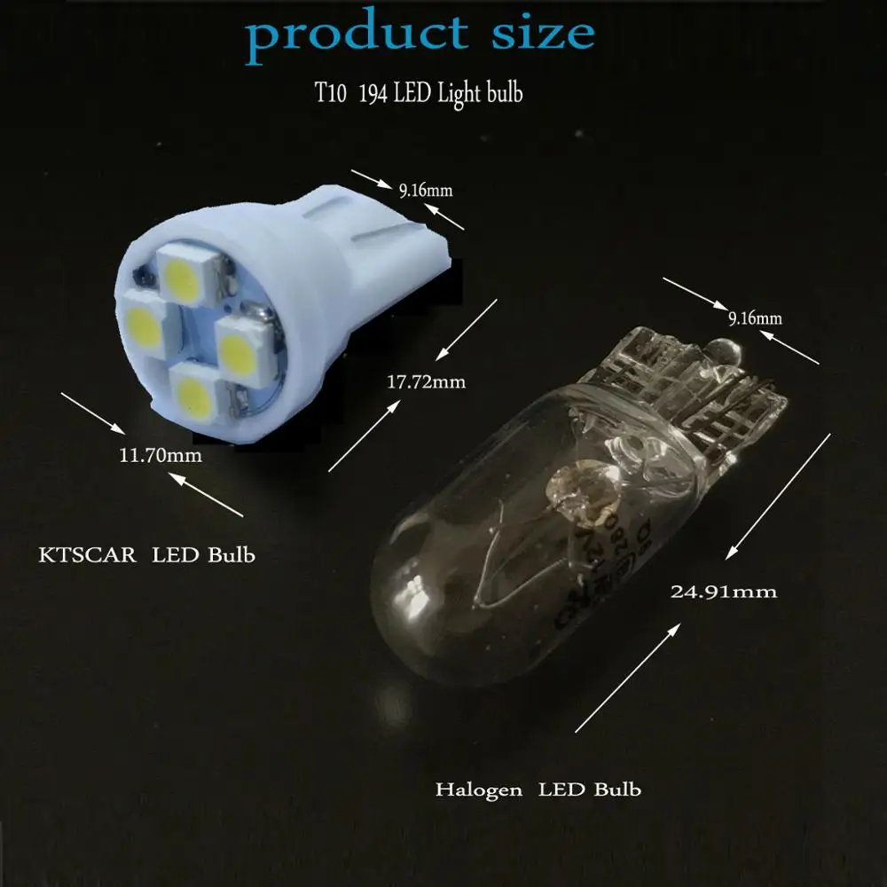 100 шт. высокое качество T10 W5W 4 Smd 1210 3528 автомобильный клиновидный светодиодный