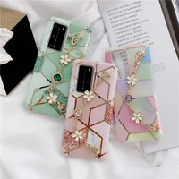 fashion floral gemstone bracelet marble case for samsung galaxy a50 a51 a71 a70 s9 s8 s10 s20 plus ultra note 8 9 10 plus capa