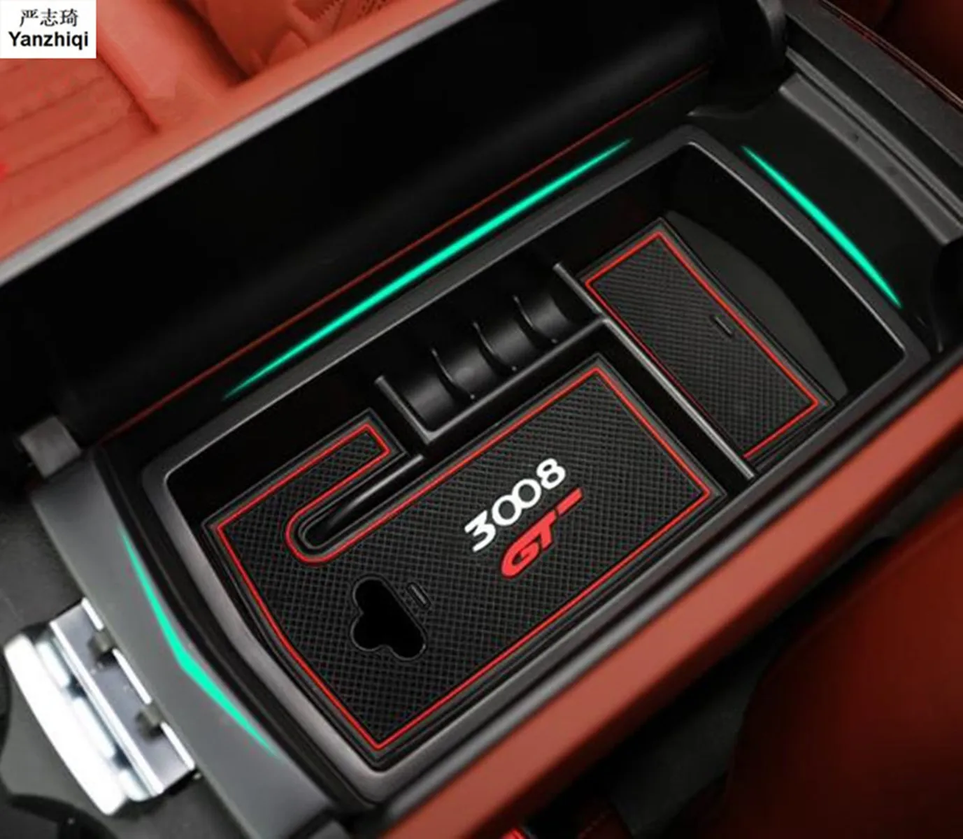 

Для Peugeot 3008 GT 2016 2017 2018 автомобильный Стайлинг Интерьер черный подлокотник органайзер для хранения Контейнер укладка чехол