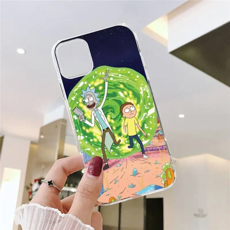 

Ricks Anime Mortys funny Phone Case Transparent soft For iphone 5 5s 5c se 6 6s 7 8 11 12 plus mini x xs xr pro max