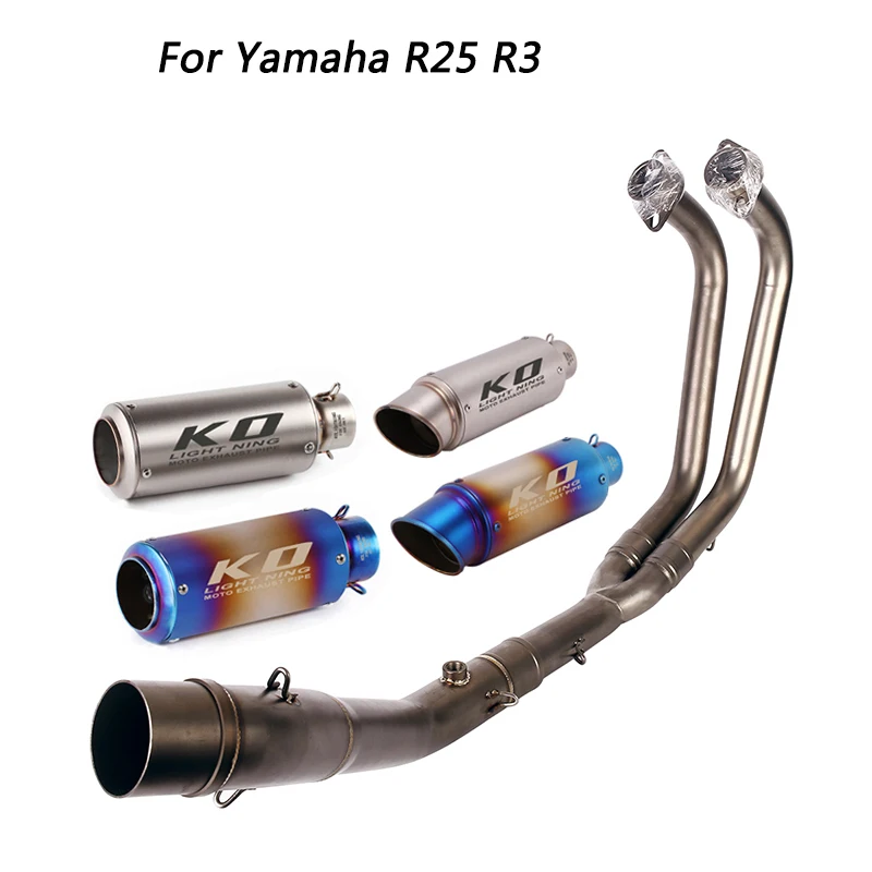 

Выхлопная головка для мотоцикла, слипоны из нержавеющей стали для Yamaha R25 R3, выхлопная труба 51 мм, все годы