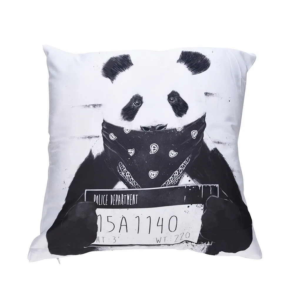 Наволочки с принтом животных кошек панды оленей слонов Полиэстеровая наволочка