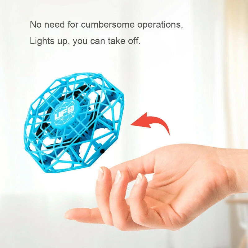 Мини летающий вертолет НЛО Радиоуправляемый Дрон 360 ° вращающийся умный мини для