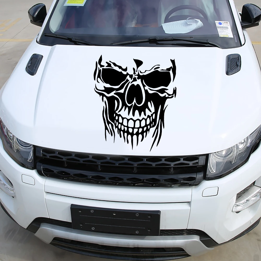 1Pcs Skull Decal Horrific Skeleton Vinyl Car Hood Window Stickers Vehicle Styling Removable Waterproof Sticker Reflective | Автомобили и