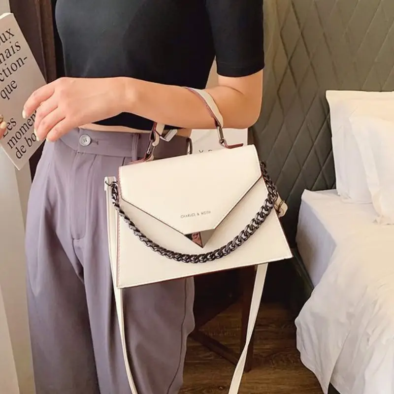 

CoolceptPattern Single Shoulder Bag Pu Leather Summer Women Satchels Chains Casual Popular Candy Color Women Daily Handbag