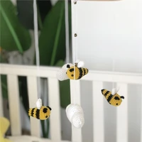 c5aa baby rattle crib mobiles toy bed bell knitting wool bee cloud wind chime pendant