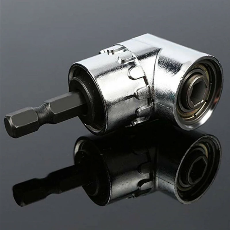 

1 Set Of 1/4 3/8 1/2 Right Angle Drill Adapter Shank Impact Driver Hex Bit