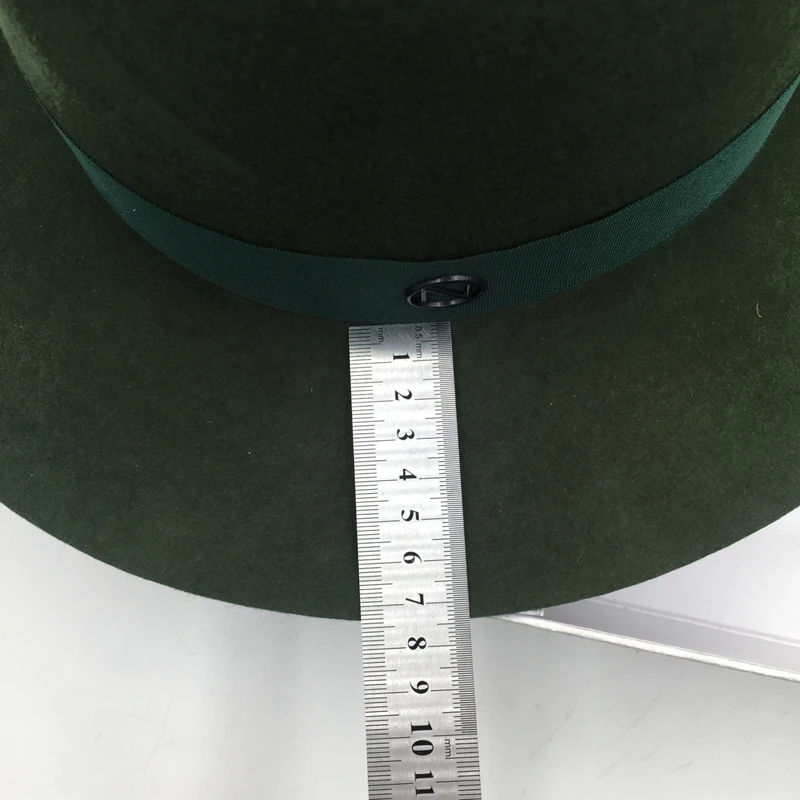 panama Temperament type and army green wool hat Sir Men's women's fashion in Europe America van felt | Аксессуары для