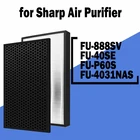 Сменный фильтр с активированным углем FZ-60SEF, FZ-40SEF, H13, для очиститель воздуха Sharp, FU-888SV, FU-60SE, FU-60SE-S, FU-55SE