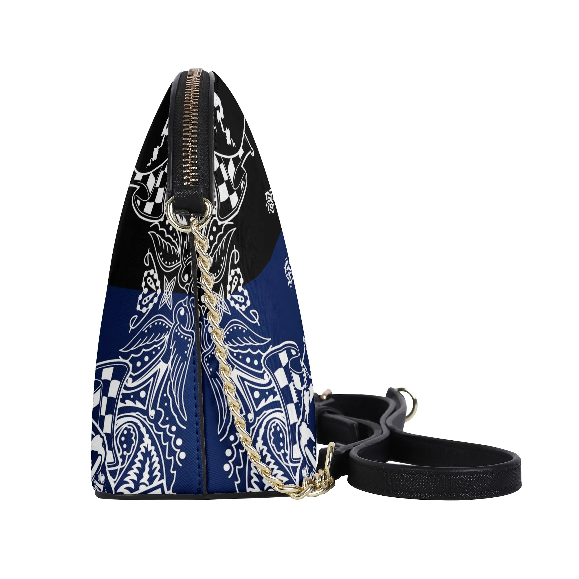 New Arrivals Latest Trendy Purses Black and White bag Printing Custom Small Shell bandana Bag For Women Unique Fashion Purse