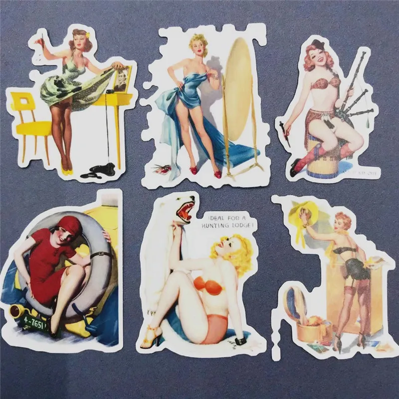 

24PCS sexy girl scrapbook hand-painted label decoration sticker