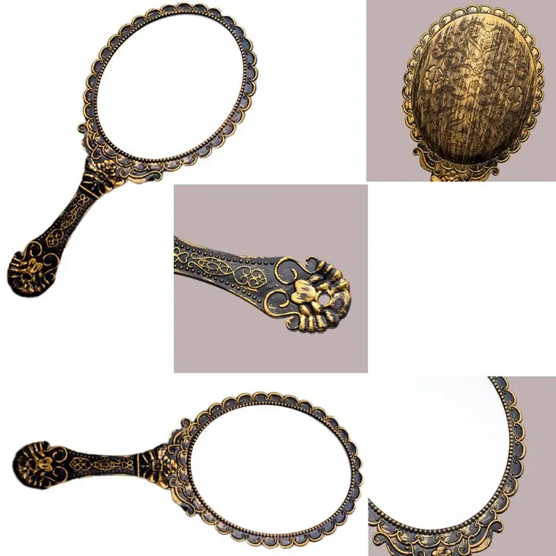 Женская принцесса винтажное ручное зеркало металлический пластиковый корпус