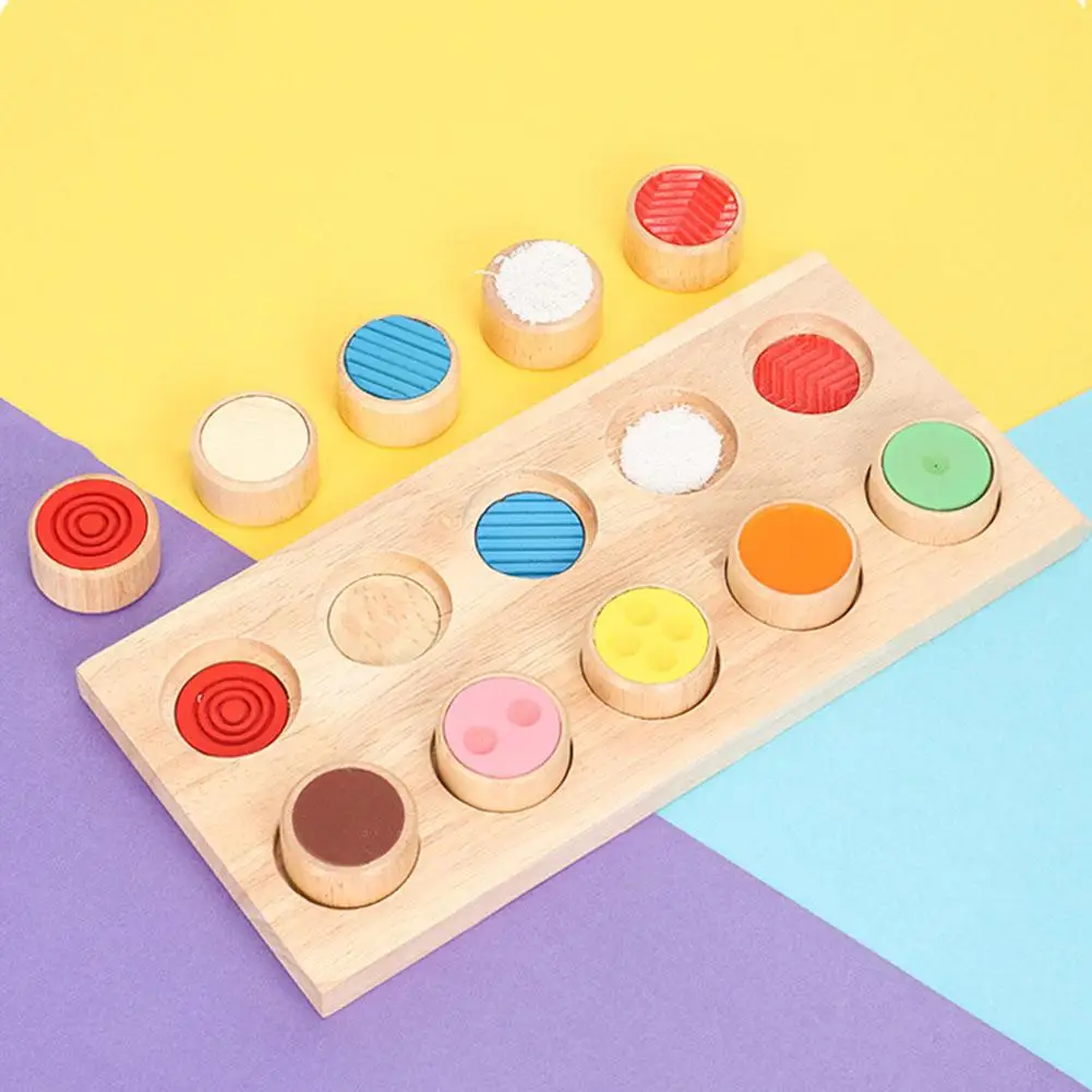 

Montessori Educational Wooden Toys Tactile Touch Match Sensory Material Early Learning toys for Children Toddlers