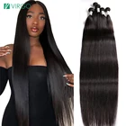30-дюймовые бразильские прямые человеческие волосы, пучки Девы, прямые волосы, пучки для женщин, 150% плотность, наращивание волос Remy, человеческие волосы