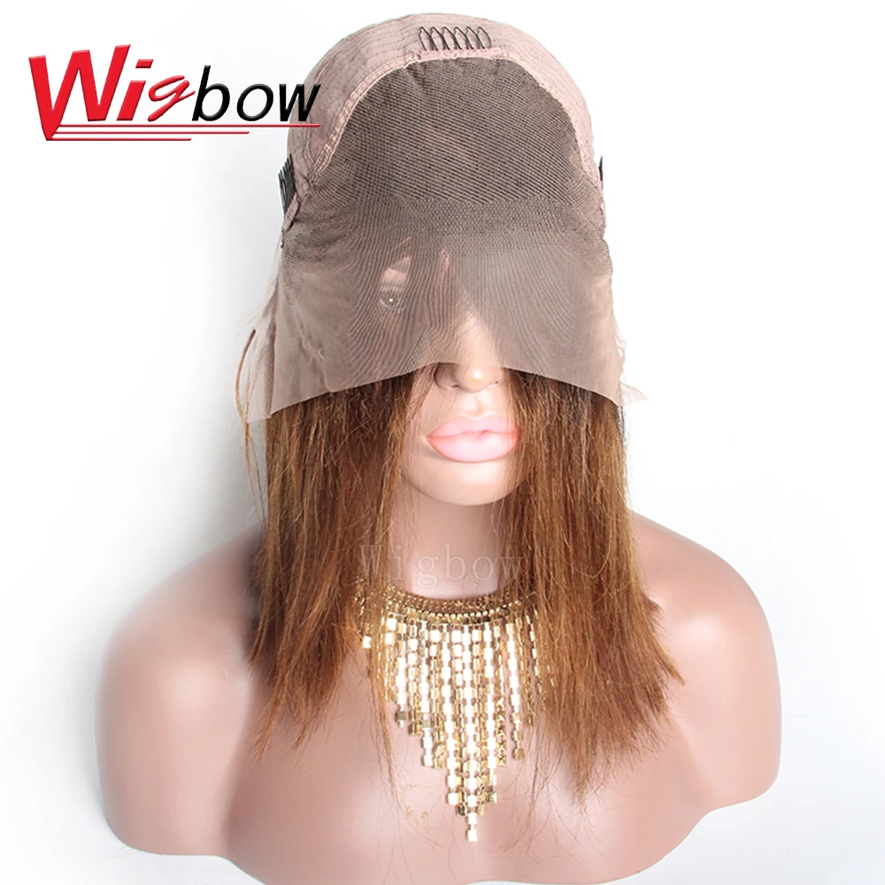 Wigbow OneCut волосы 1B/30 бразильский прямой короткий парик с Бобом человеческие