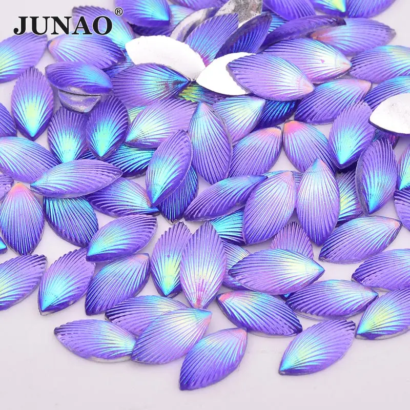 7x15mm Purple AB JUNAO 7x15 мм розовые AB Стразы «лошадиный глаз» аппликация с плоской задней частью из смолы, драгоценные камни, украшение из кристаллов, не исправляющие стразы, бусины для рукоделия - Цвет: 7x15mm Purple AB