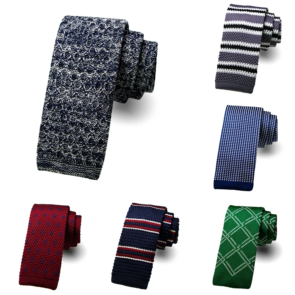 Мужской вязаный галстук в полоску 6 см | Аксессуары для одежды