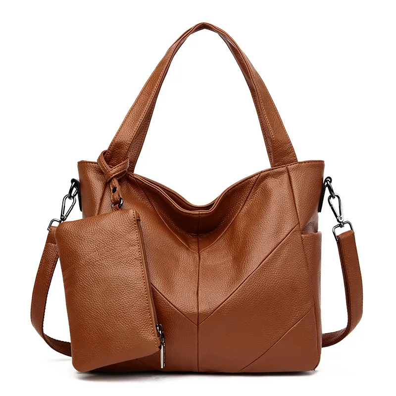 

2PCS/Set Famous Brand Designer Women Messenger Bags Ladies Casual Tote Bags Sac A Main Ladies Handbag Leather Women Shoulder Bag