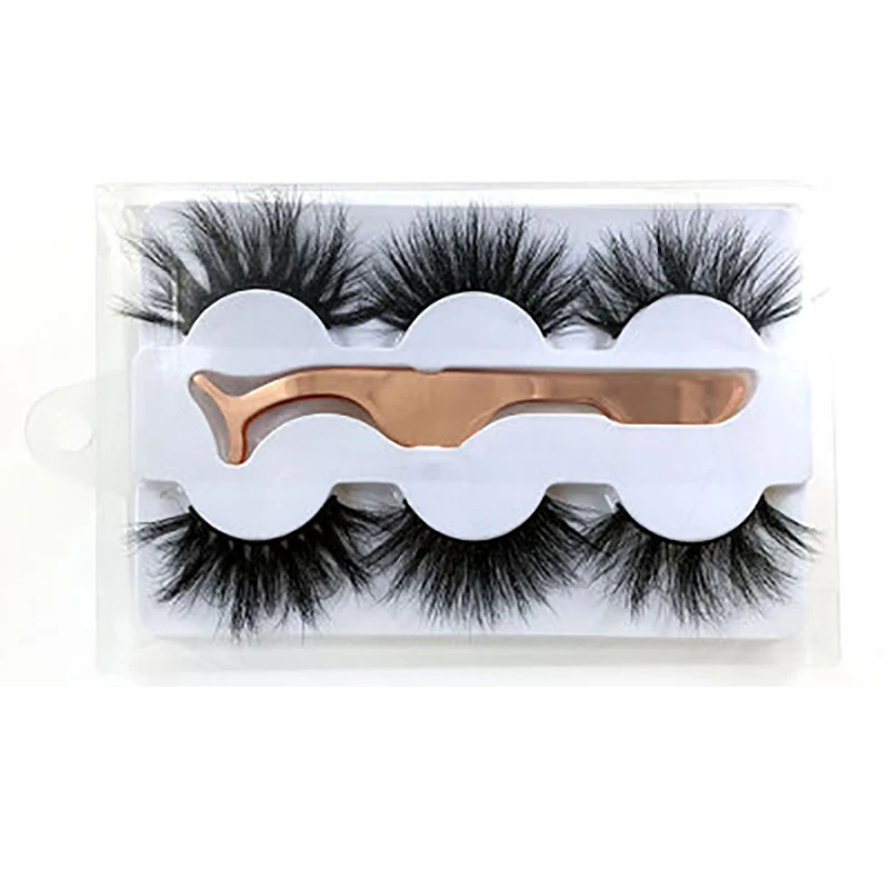 

Hot Selling 25MM Super Long Handmade Mink False Eyelashes 6D Three-Dimensional Cross Thick Soft Natural With Eyelash Curler