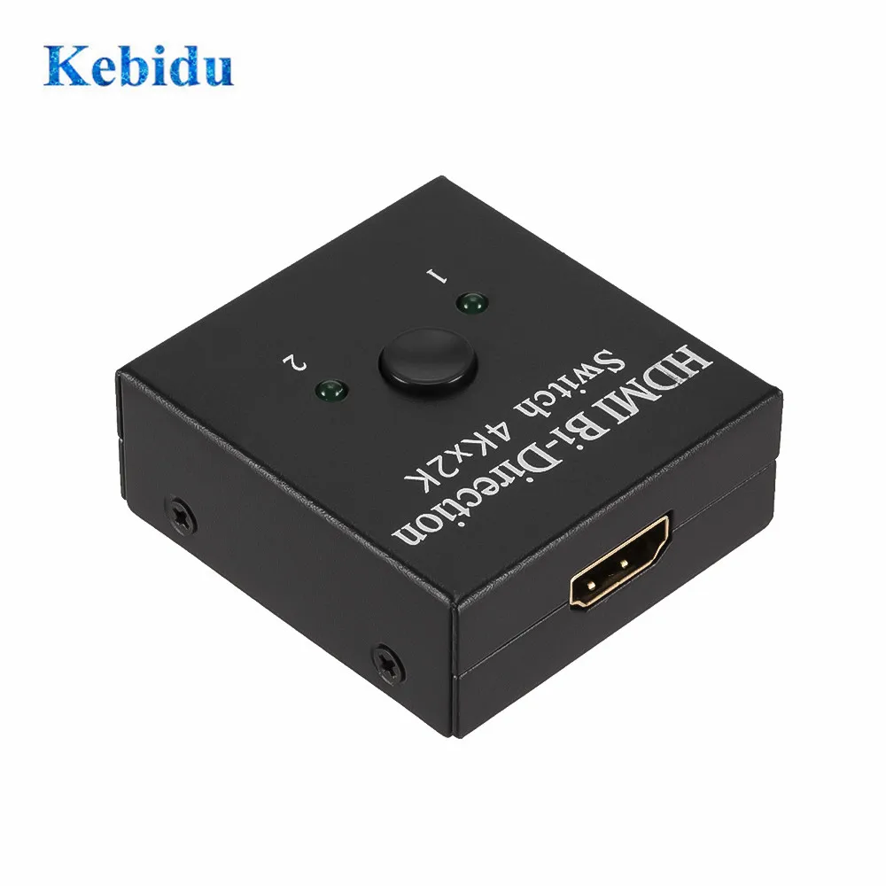 KEBIDU 4K переключатель 2 порта двунаправленный 1x2 / 2x1 коммутатор сплиттер Ultra HD 1080P HDCP