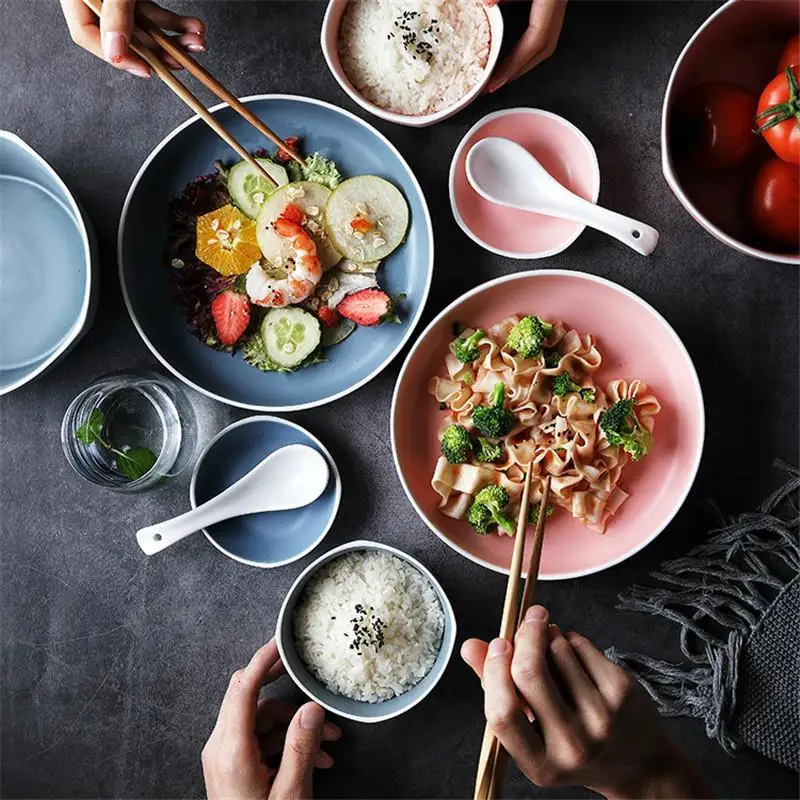 

Plate Ice Cream Vajilla Cuenco Cocina Dondurma Kasesi Ramen Noodles Korean Kitchen Snack Crockery Soup Dinnerware Ceramic Bowl