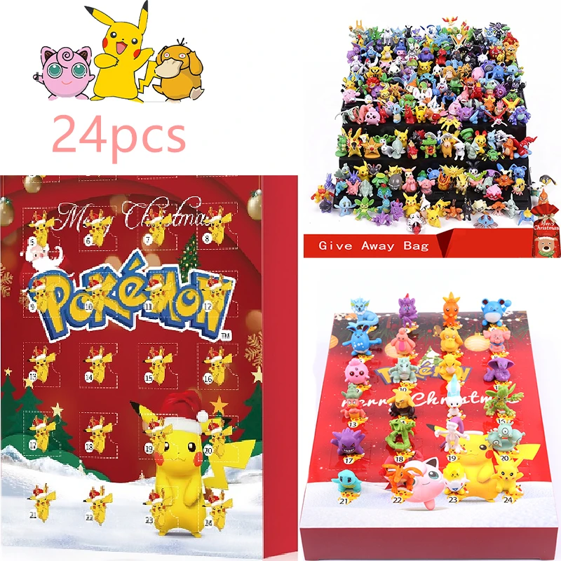 Pokemon Pikachu Squirtle Charmander Eevee Toys Christmas Advent Calendar Box Anime Figure Action Model Figurals Brinquedos Toys