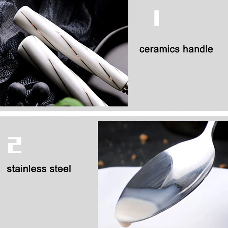 Керамическая посуда из нержавеющей стали набор столовых приборов для стейка