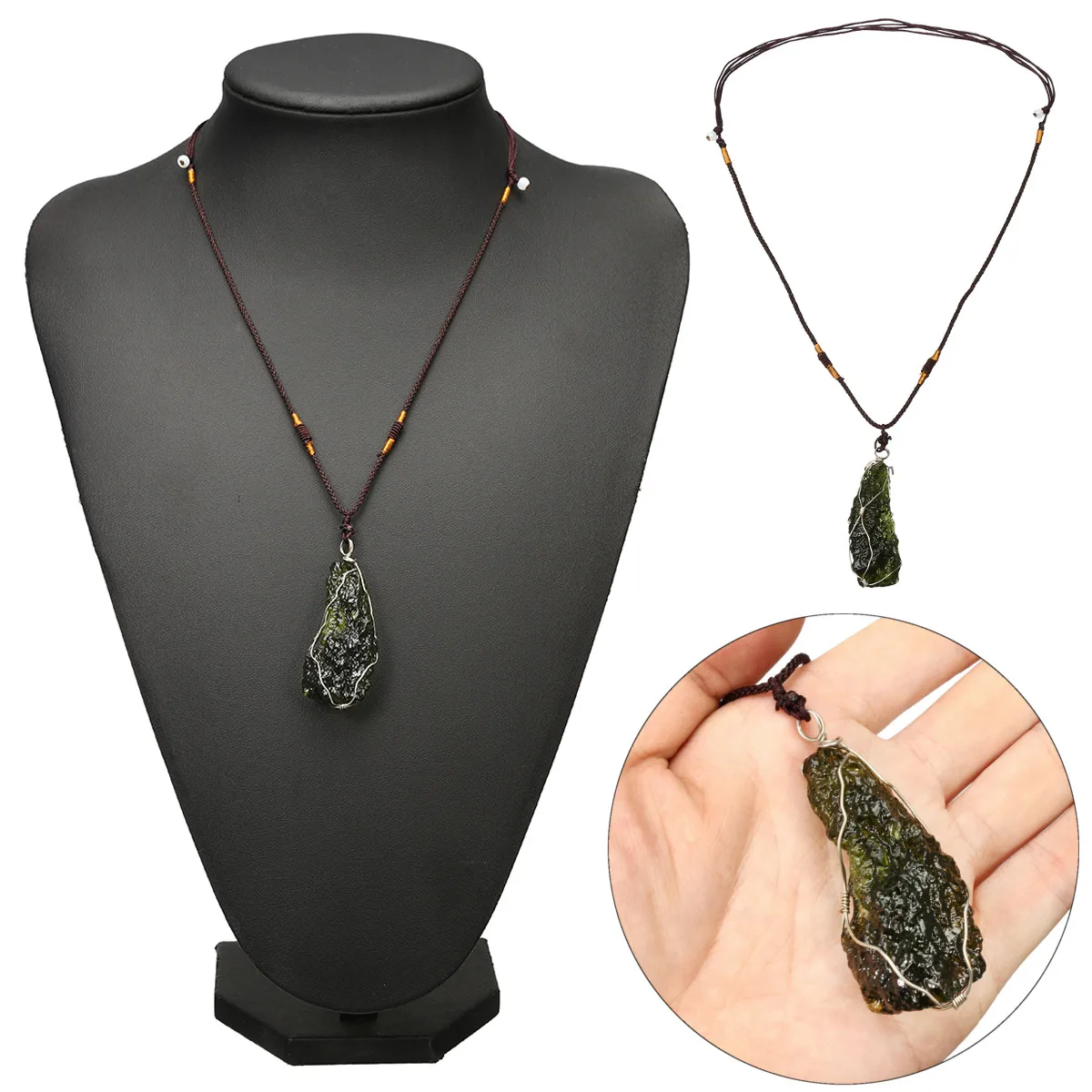 

10 г, натуральный плавильный кварцевый кулон Moldavite, подвеска с кристаллами, подвеска из искусственного камня, зеленый нестандартный подарок ...