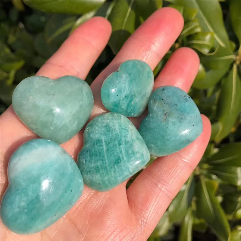 

5pc Natural quartz stone crystal heart home decoration