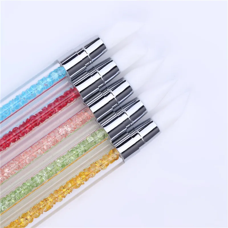 

5 Pcs/set 2 Way Dual Heads Silicone Nail Art Sculpture Pen 3D Colorful Liner Petal Builder Brush Gel Polish Manicure Pens TB16