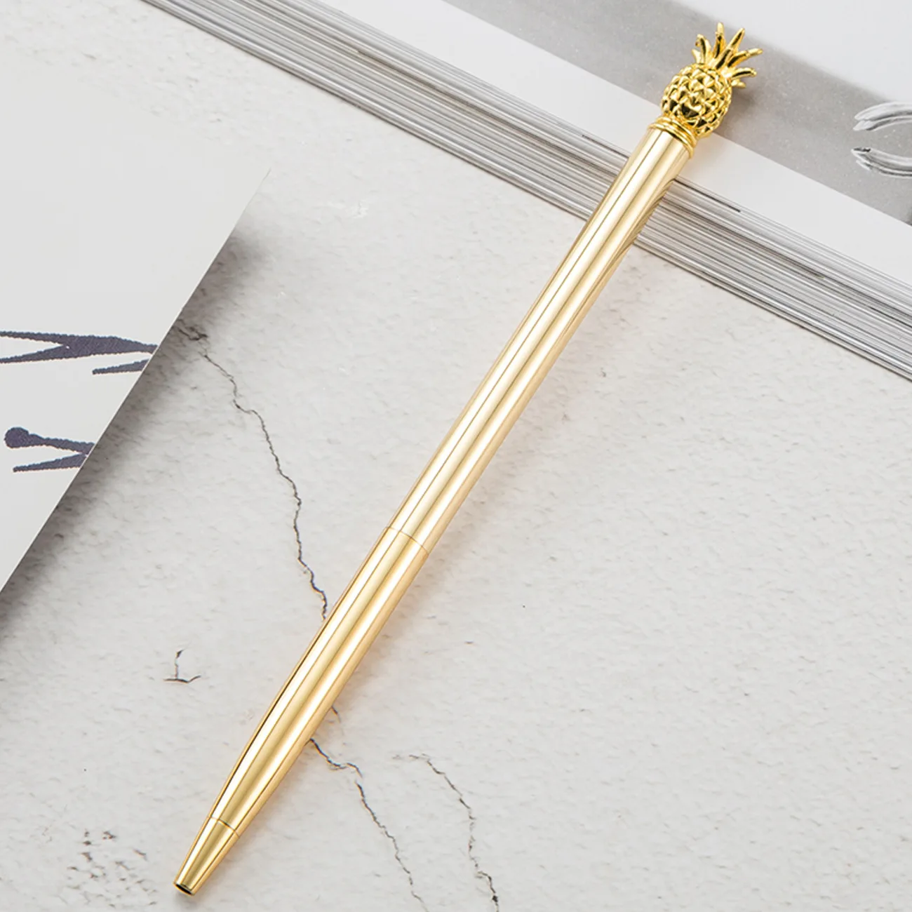 Креативная шариковая ручка с ананасом металлическая школьные и офисные