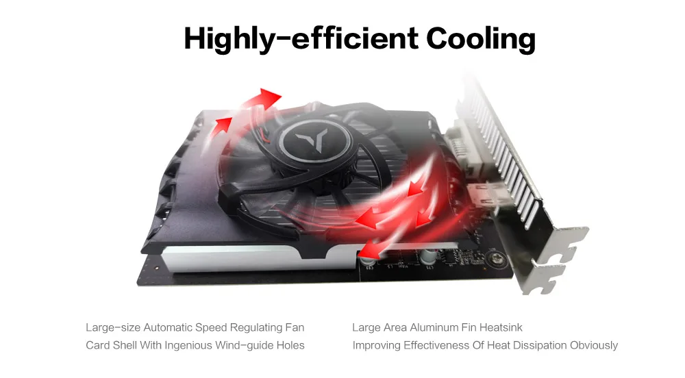 Yeston GeForce GT 1030 GPU 2 ГБ GDDR5 64 бит игровой настольный компьютер ПК видеокарты Поддержка
