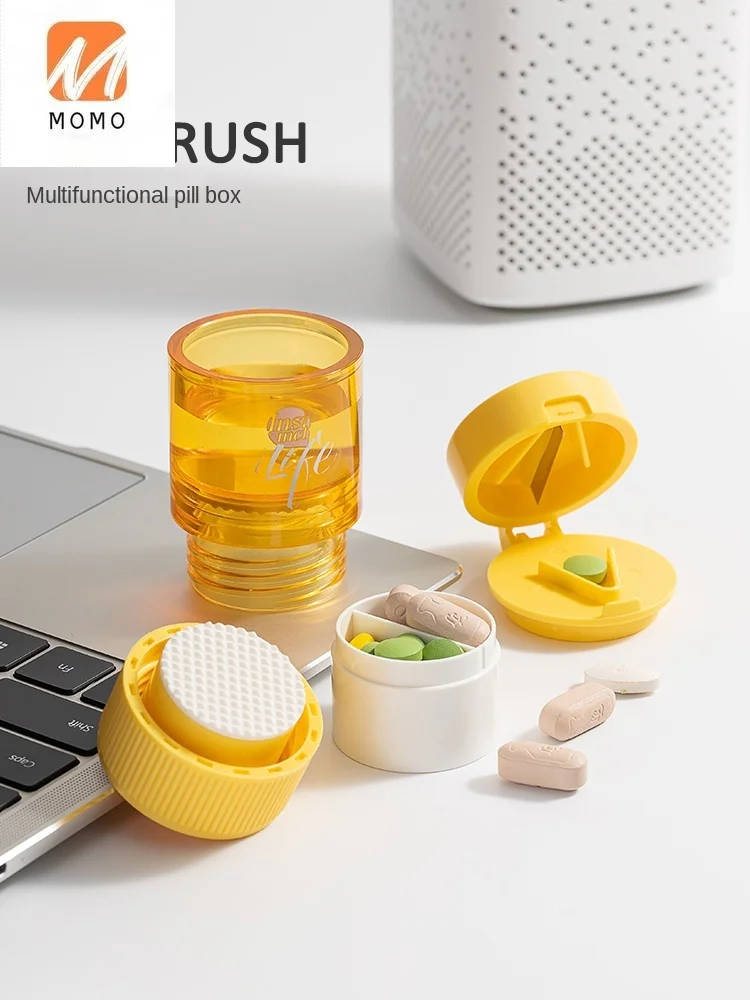 

Tablet Grinding Powder Grinding Dispenser Cutting Medicine Cutting Grinding Medicine Grinder Baby Four Treasures Medicine Box