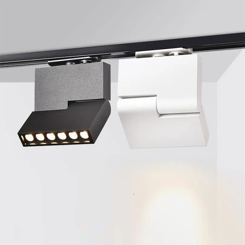 6 шт. 12 Вт черный корпус светодиодный трек светильник затемнения Rail лампы