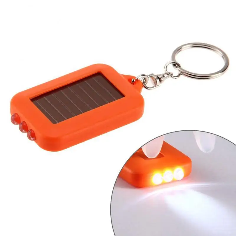 

Solar Emergency Flashlight Keychain Led Charging Use As A Giveaway Boyfriend Gift Square Keychain Ring Wholesale Car Accessories