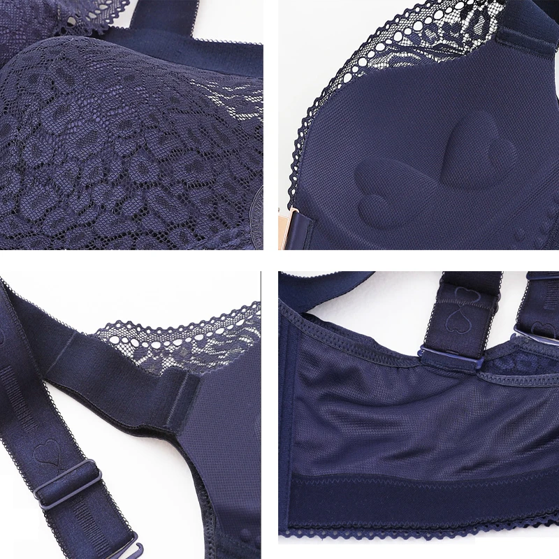 Бюстгальтер Queenral женский кружевной пуш-ап с закрытой размера плюс спереди