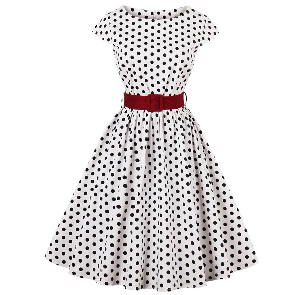 Robe Femme 50s Vinage платье-туника на булавке белое зеленое в горошек стиле пэчворк