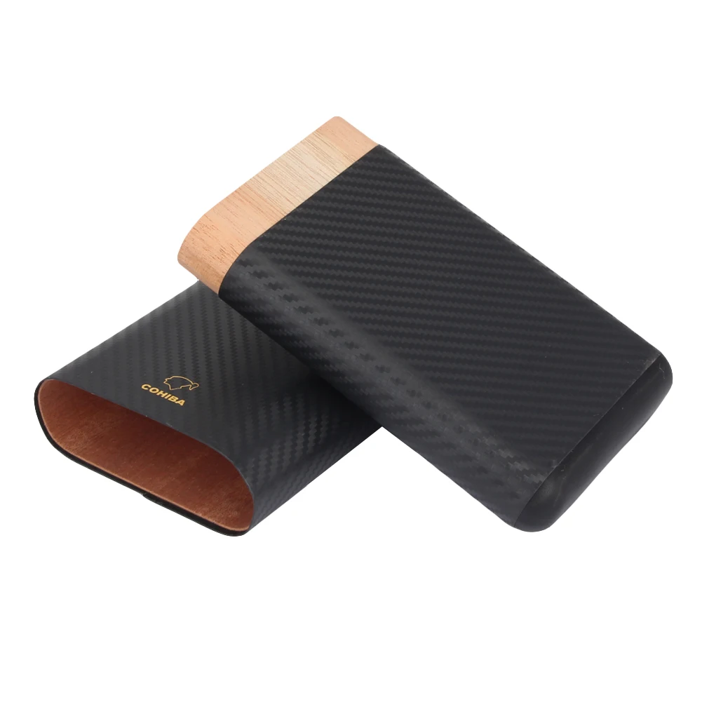COHIBA Портативный чехол для сигар из углеродного волокна дорожная коробка