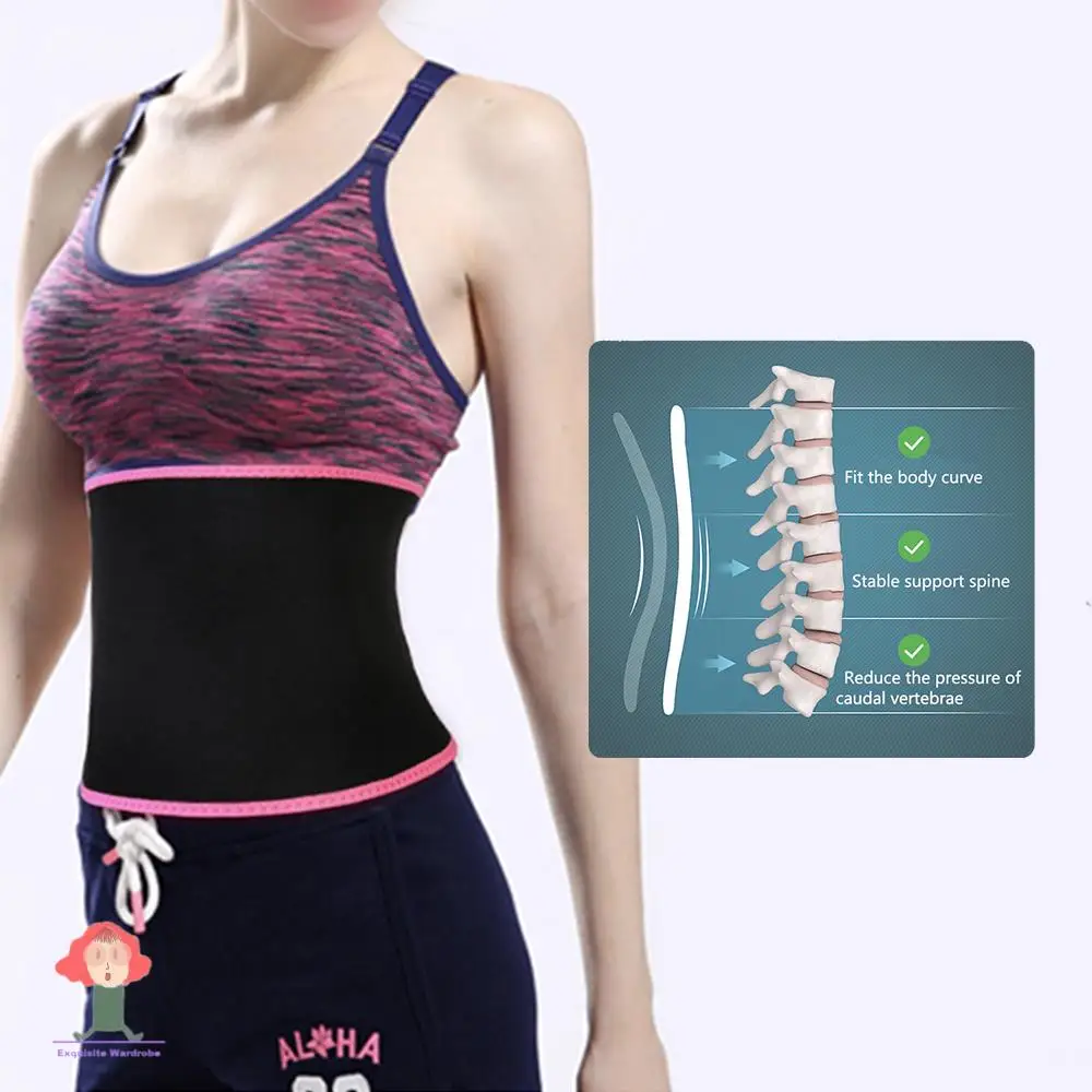 

korseTummy Shaper Sweat Belt Adjustable Waist Back Support Slimming Girdle for Fitness Weight Loss Fat Burning Waist Protector