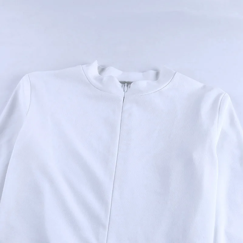 2020 Модные женские облегающие комбинезоны с длинным рукавом на молнии