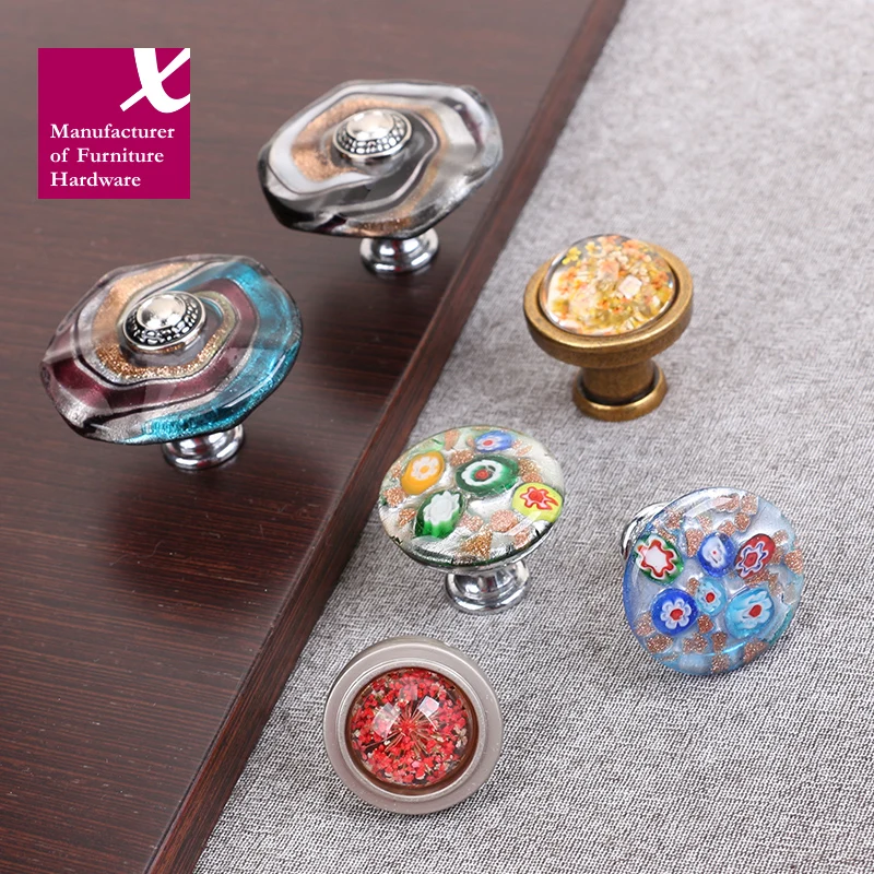 Высококачественный художественный цветной декоративный узор ручки шкаф для