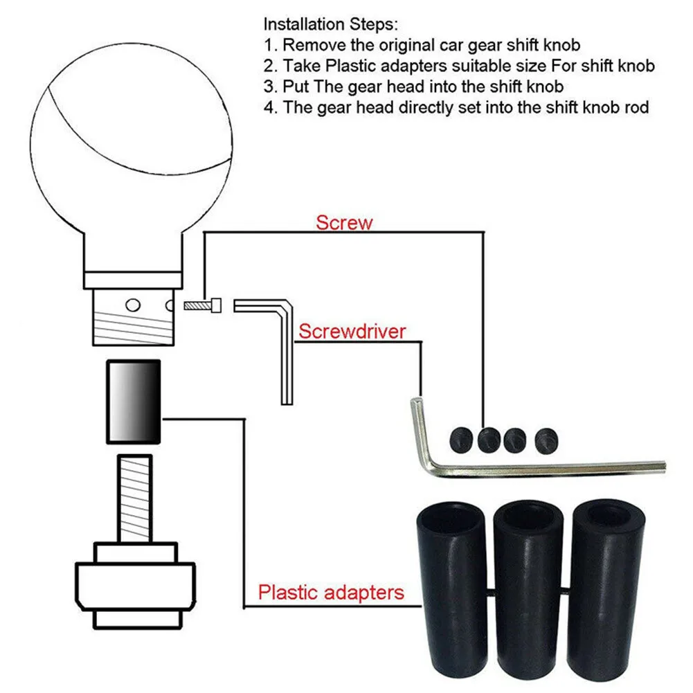 

Manual Manual Shift Knob Replacement Small Screws Universal 6 Speed Aluminum + Leather