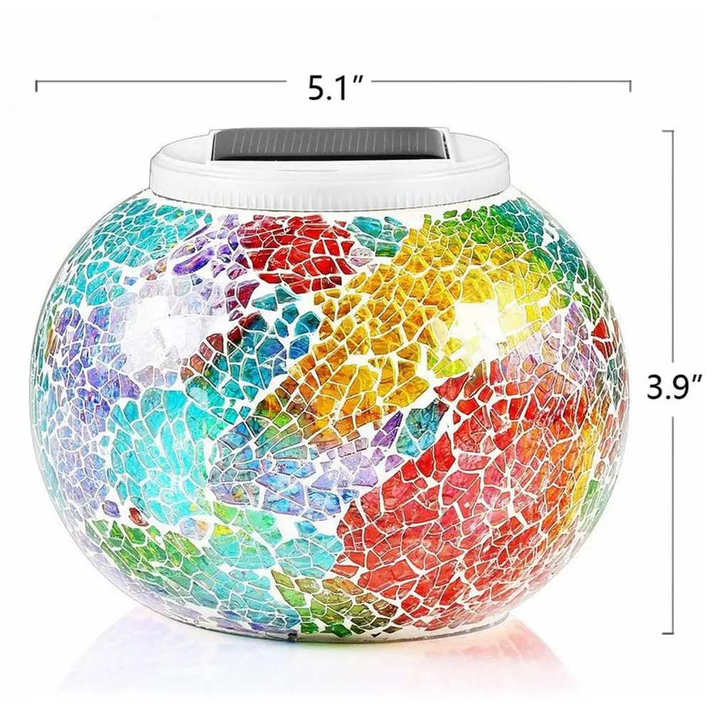 

Solar Mosaic Garden Light Waterproof Crystal Glass Ball Light Outdoor Indoor Decoration Color Changing Mosaic Solar Light
